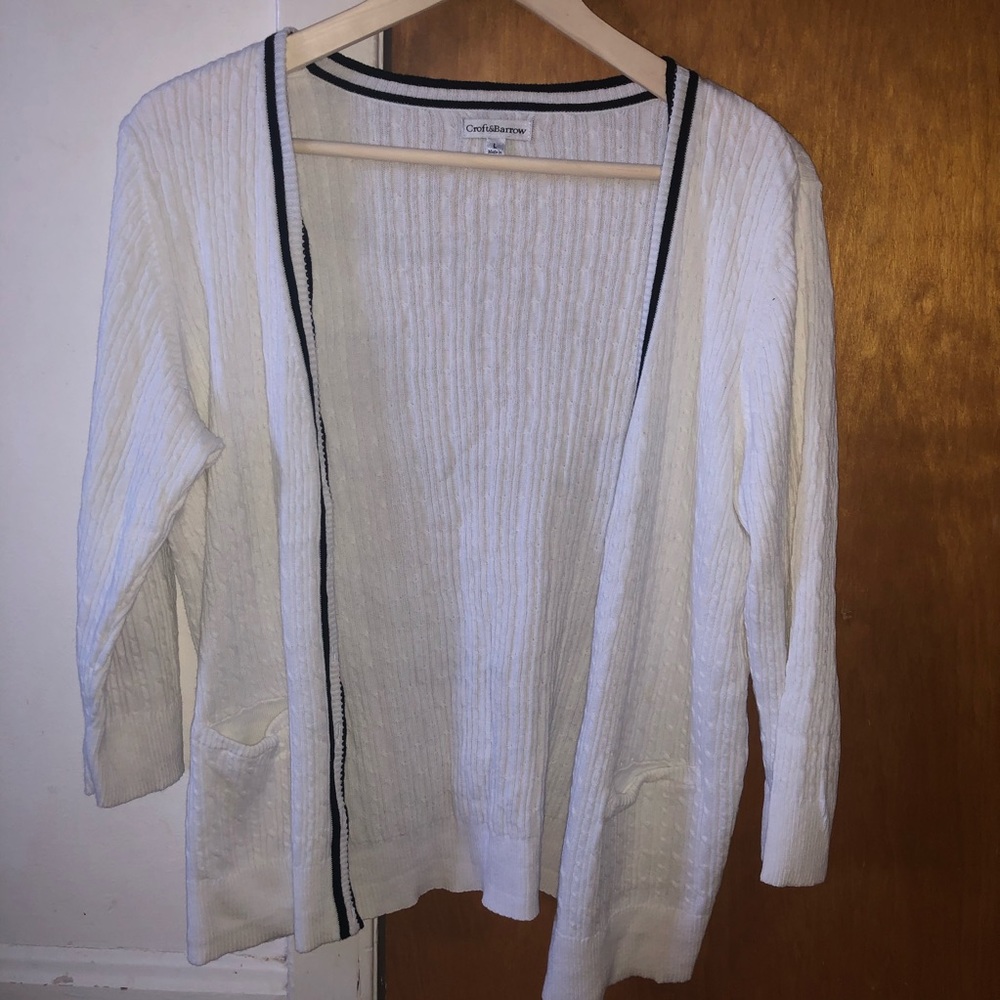 White cardigan